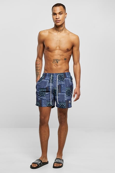 PATTERN SWIM SHORTS NAVY BANDANA AOP 3