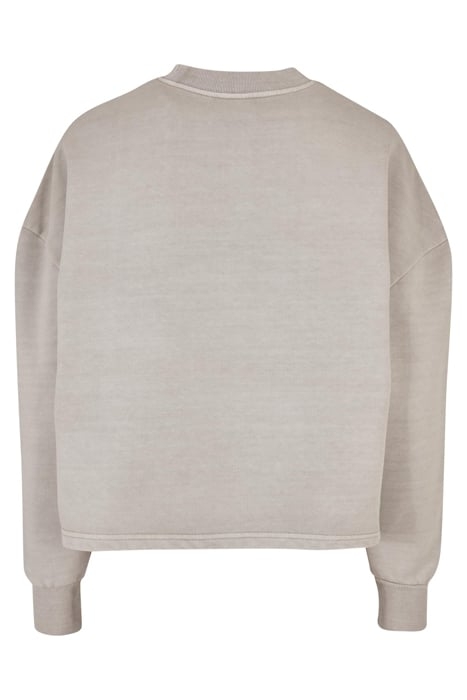 LADIES HEAVY TERRY GARMENT DYE CREWNECK WARMGREY 5