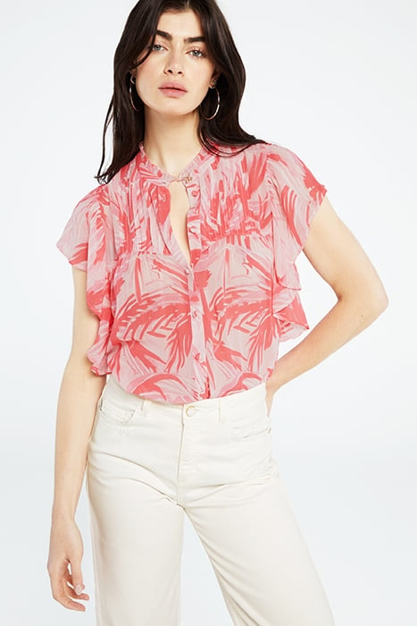 BIBI BLOUSE PINK GRAPEFRUIT/CHAR 1
