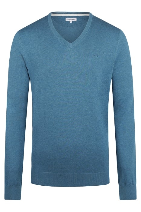 V NECK SWEATER DARK AQUA 1