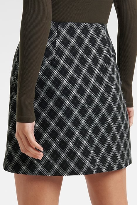 DANA DIAGONAL CHECK MINI SKIRT PORCELAIN/BLACK CHECK 2