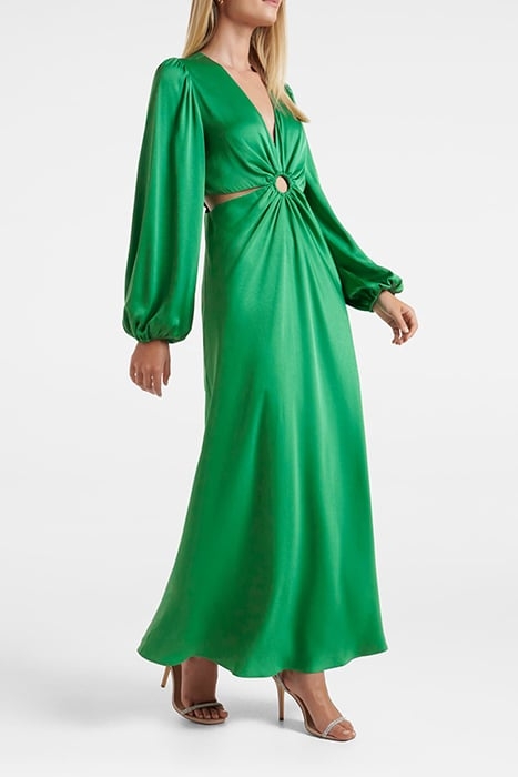 GISELLE CUT OUT SATIN DRESS ENERGETIC JADE 4