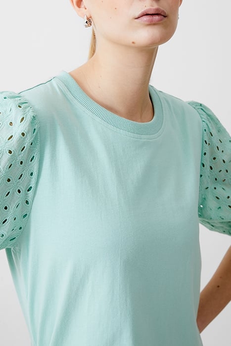 BRODERIE SLEEVE TOP MINT 3