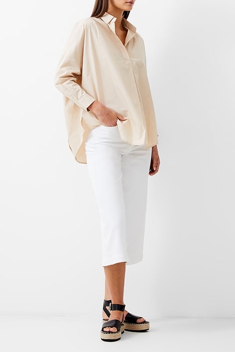 L/S VEE COLLAR POPLIN POPOVER STONE 3