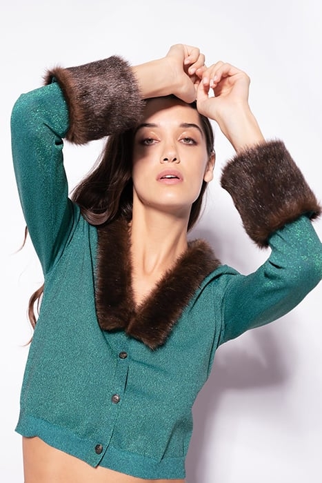 BLUE LAGOON CARDIGAN LUREX VAN GREEN/GREEN 1