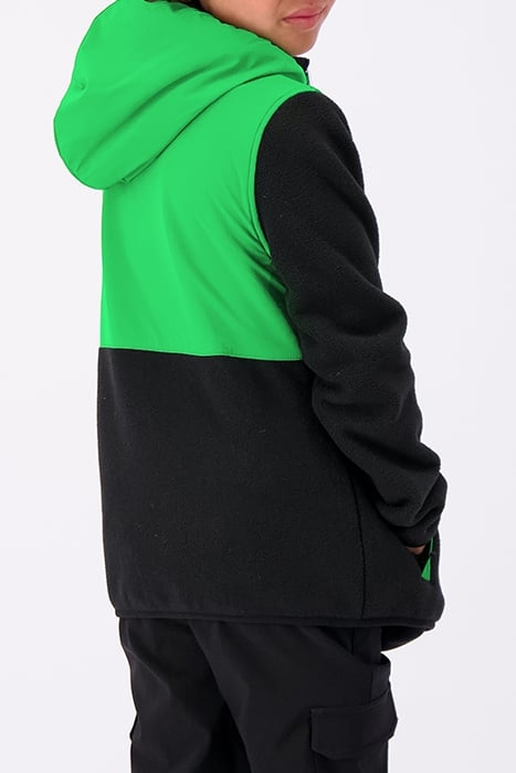 CONTRAST FLEECE JACKET BLACK 2