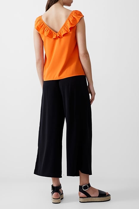 FRILL S/LESS CREPE LIGHT TOP MANDARIN 2
