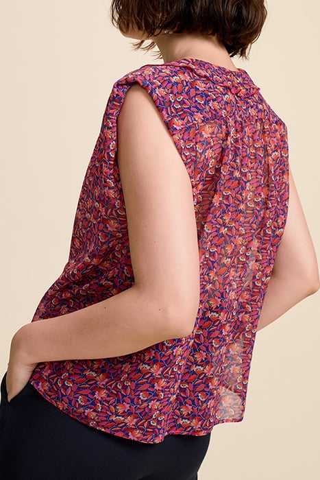 CEYTON - GARNET TOP WITH ROMANTIC MOSAIC PRINT 2