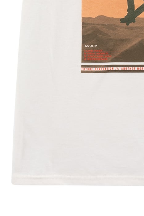 BOYS’ WHITE ORGANIC COTTON T-SHIRT WITH SKATEBOARDER IMAGE 4