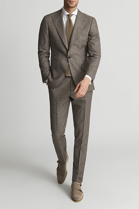 DOME-PUPPYTOOTH SUIT PANTS BROWN 3