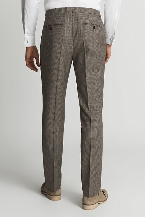 DOME-PUPPYTOOTH SUIT PANTS BROWN 2