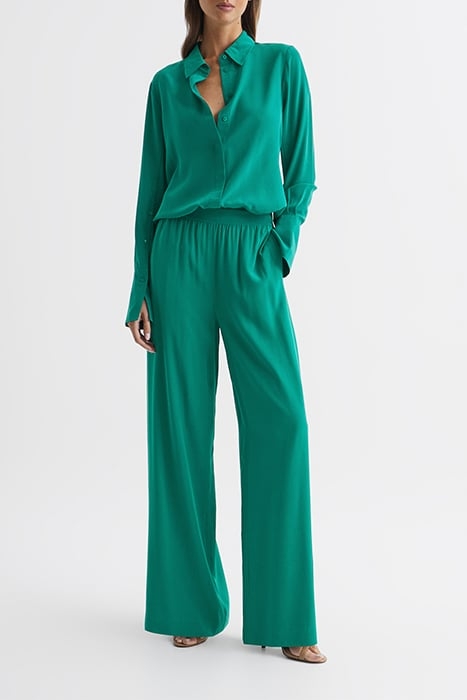 JEMMA-SILK WIDE-LEG & FLARED PANTS GREEN 5