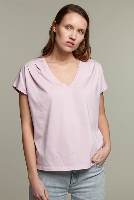 LILA COTTON V-NECK T-SHIRT 1