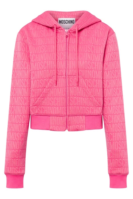 ALLOVER LOGO SHORT SWEATSHIRT FUCHSIA 3