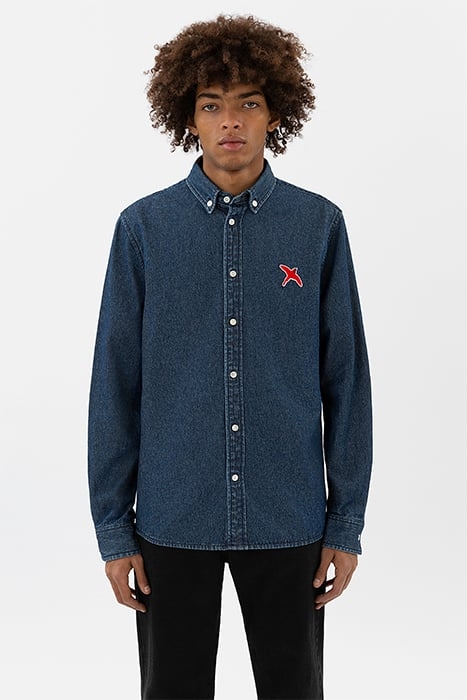 ROUGE BEE BIRD DENIM SHIRT MID BLUE 1