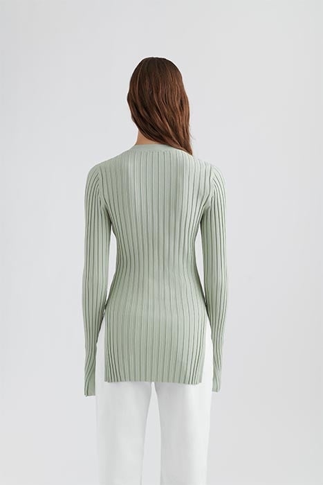 RAE RIB KNIT CARDIGAN DESERT SAGE 2