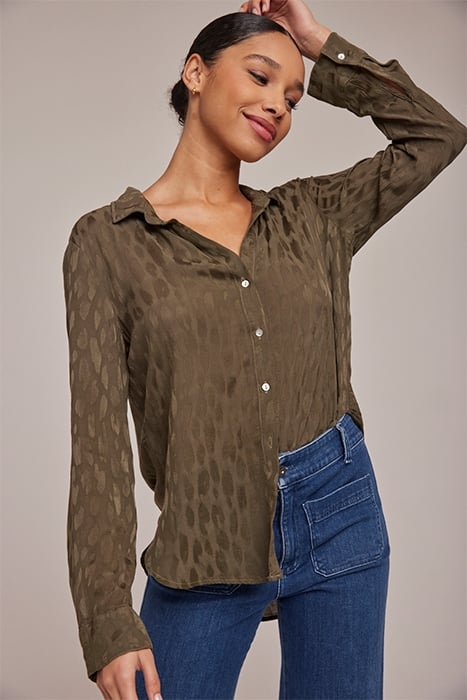 FLOWY BUTTON DOWN HERB GREEN 1
