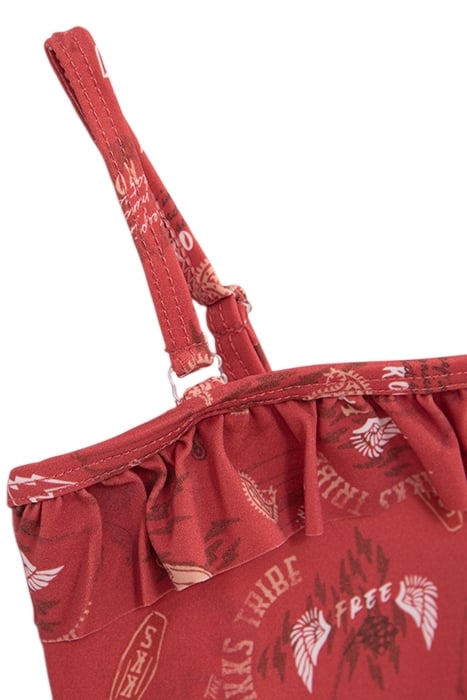 GIRLS’ RED SURF-ROCK PRINT SWIMSUIT 3