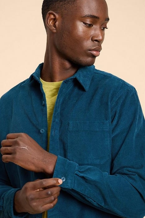 WHITWICK CORD SHIRT MID TEAL 4