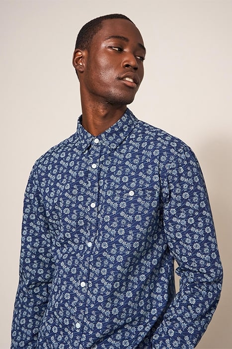SCATTERED FLOWER PRINTED SHIRT DARK NAVY 5