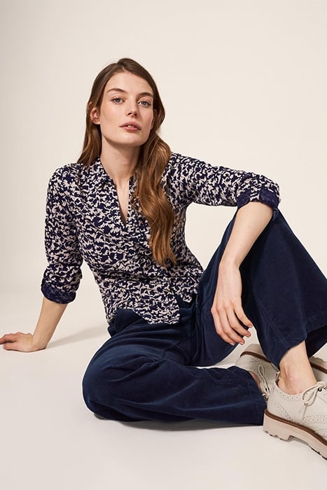 BELLE CORD WIDE LEG DARK NAVY 5