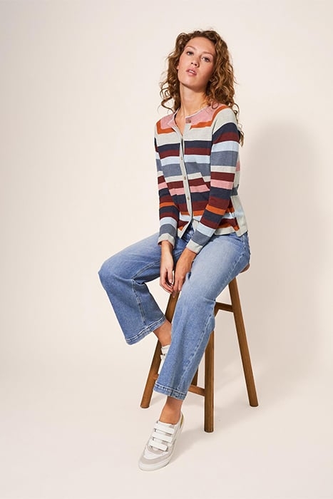 LULU STRIPE CARDI PINK 3