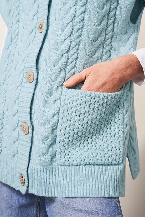 CHESTNUT CABLE POCKET PONCHO LIGHT BLUE 4