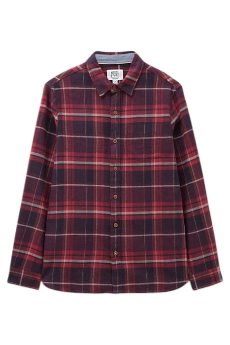 MOXLEY BRUSHED CHECK SHIRT DARK RED 3
