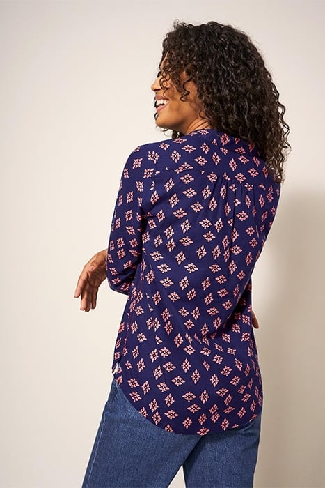 SOPHIE COTTON SHIRT NAVY PRINTED 3