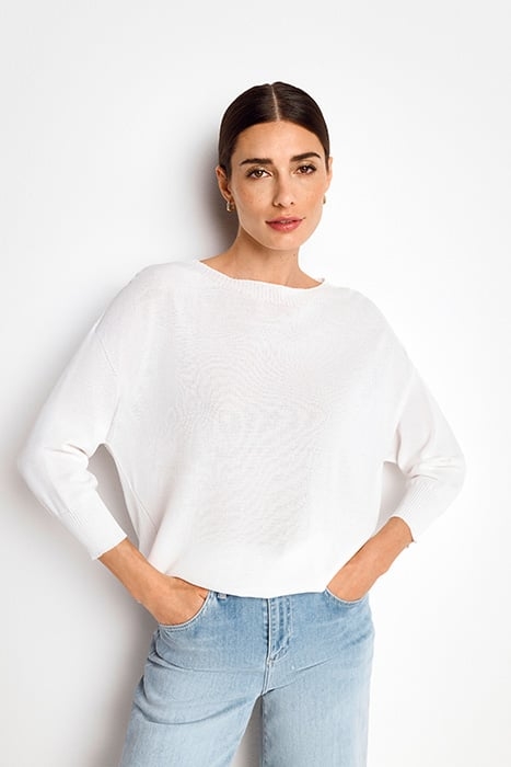 FINEGAUGE SEAMLESS PULLOVER RECYCLED WHISPER WHITE 1
