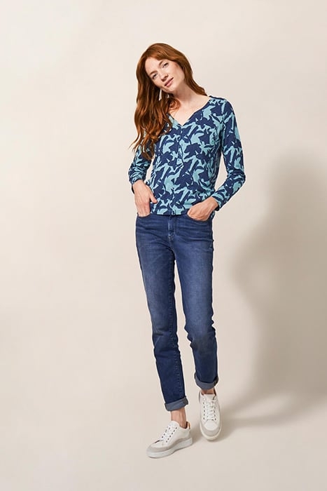 NELLY TEE TEAL PRINTED 1