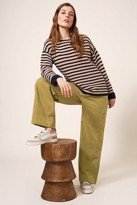 CARLIE WIDE LEG CARGO TROUSER MID GREEN 3