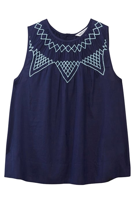 ESME COTTON SILK VEST NAVY 2