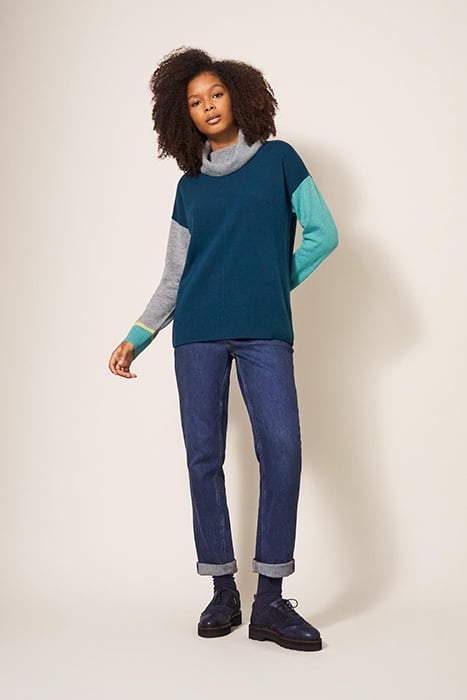 CALLIE H NECK CASHMERE JUMPER NAVY 2