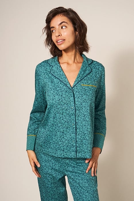 NINA PJ SHIRT TEAL 1