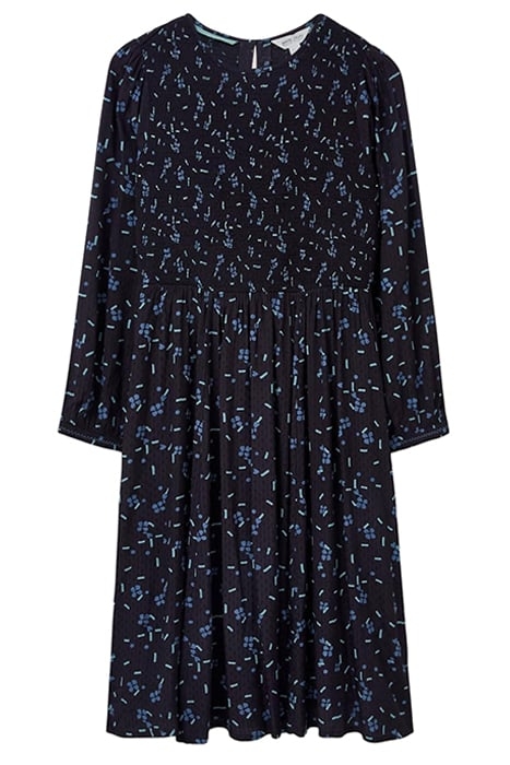 ANETH ECO VERO SHIRRED DRE BLACK PRINTED 2