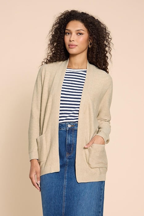CARLA LONGLINE CARDIGAN LIGHT NATURAL 1