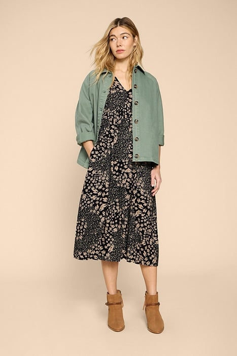 LUCY ECO VERO MINI DRESS BLACK PRINTED 3