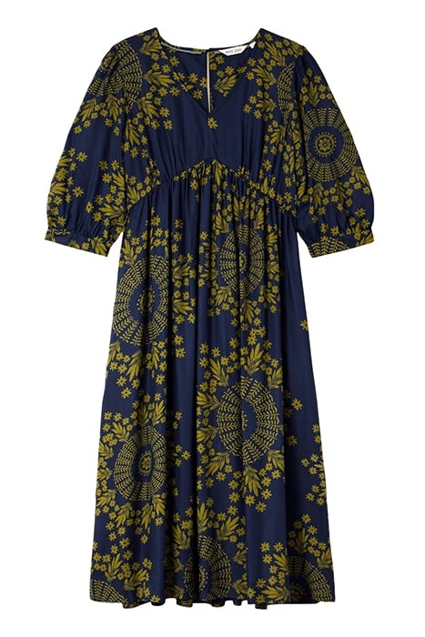 LUCY ECO VERO MINI DRESS NAVY PRINTED 2