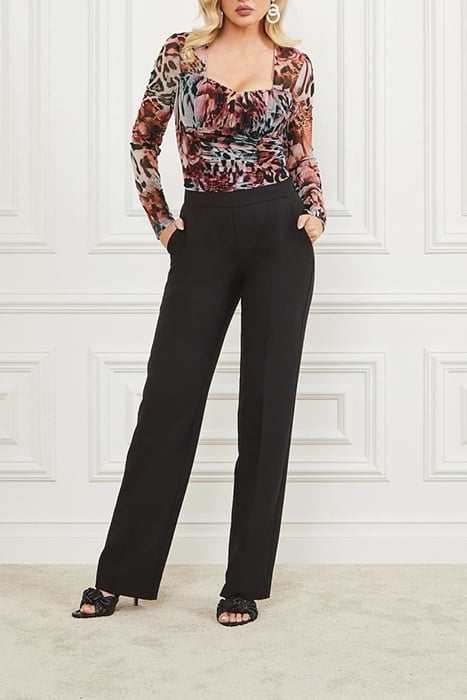 LEOPARD ROSE MESH TOP BLOUSE PRINT 3