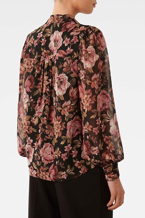 FAWN FRILL TIE BLOUSE BLACK DELPHI FLORAL 2