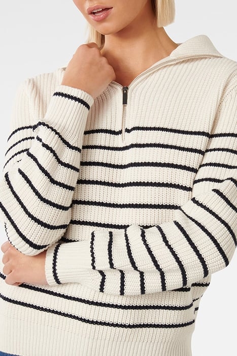 DANIELLE QUARTER ZIP KNIT JUMPER CREAM 6