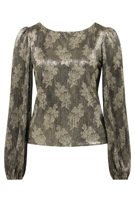 GABRIELLA BOAT NECK METALLIC PLISSE METALLIC GOLD 4