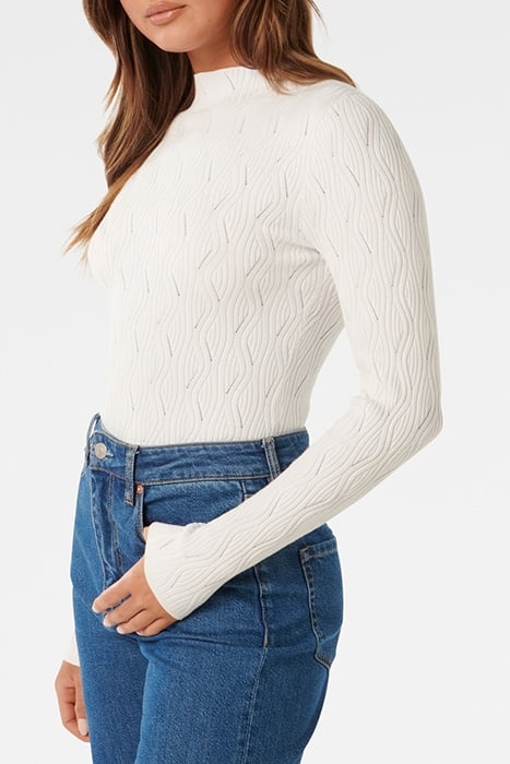 EVERLEY GROWN ON NECK WAVE JUMPER PORCELAIN 5