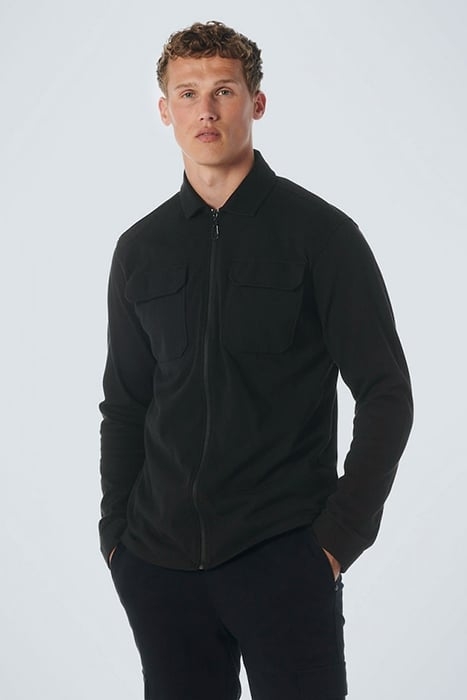 OVERSHIRT ZIPPER CLOSURE SWEAT BLACK 1