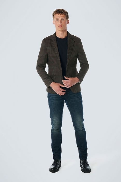 BLAZER JERSEY STRETCH CHECK COFFEE 3