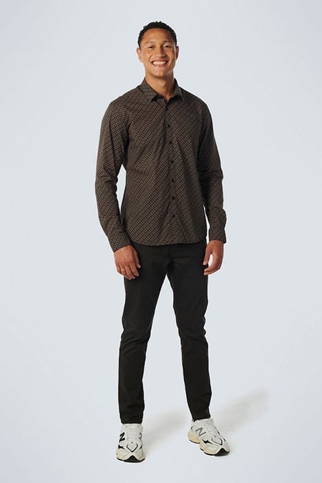 SHIRT STRETCH ALLOVER PRINTED CARAMEL 3