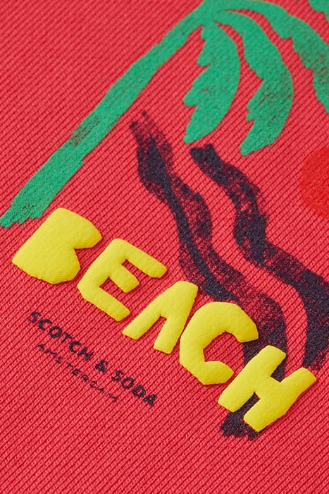 REGULAR FIT LEFT CHEST ARTWORK SWEATSHIRT FIERY ROSE 3