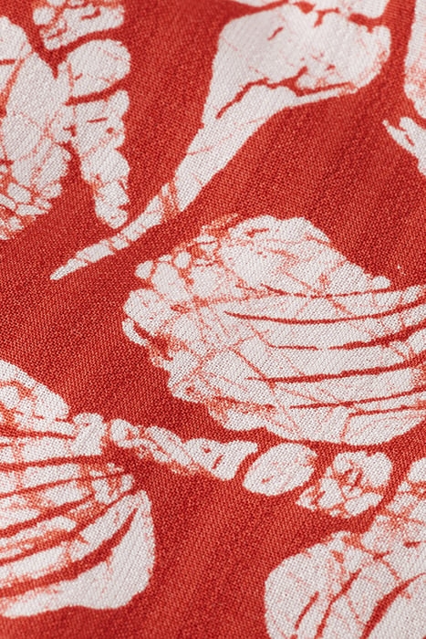 MIDI WRAP DRESS WITH KNOT DETAIL SHELL BATIK TERRACOTTA 3