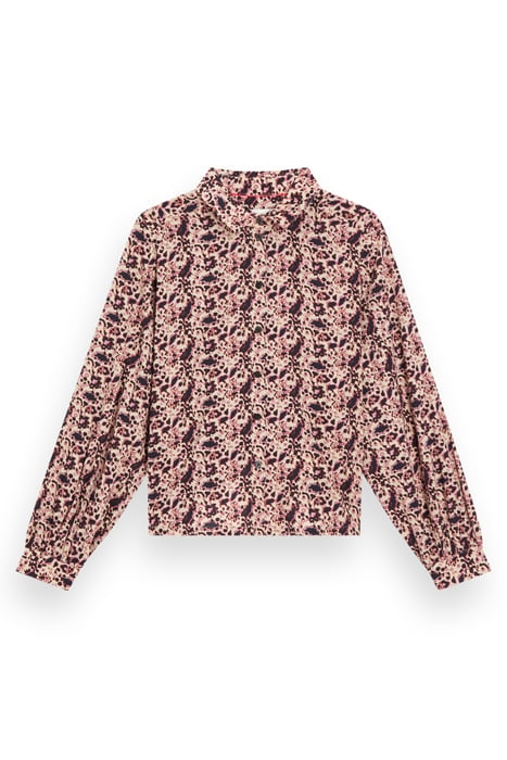 PRINTED BALLOON SLEEVE SHIRT BLOCK FLORAL 1